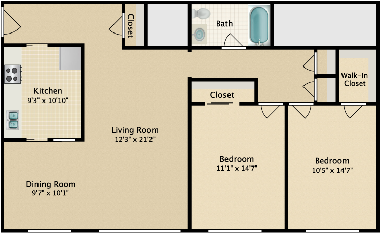 Archway-bleeker Street - Archway Floor Plan Clipart (750x750), Png Download