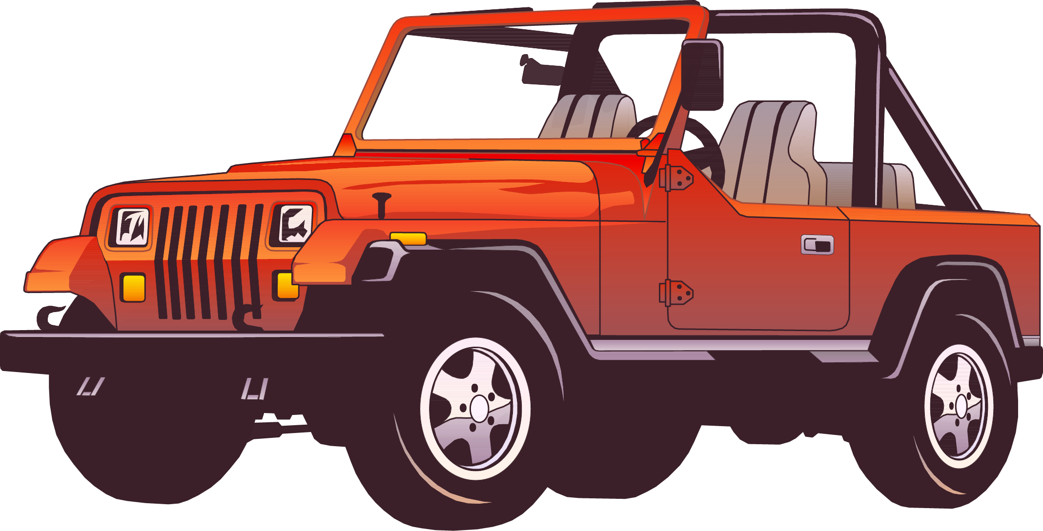 Jeep Wrangler Car Force Clip Art - Jeep Cartoon Png Transparent Png (2137x1089), Png Download