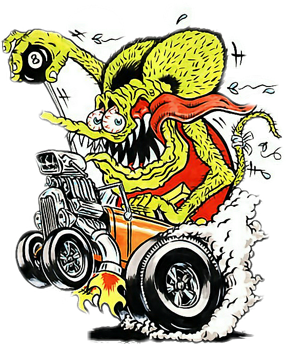 Hotrod Sticker - Rat Fink Clipart (558x672), Png Download