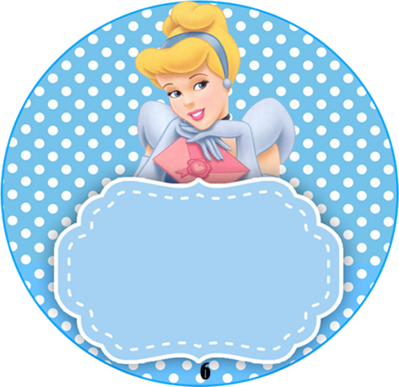 40 Adesivos Personalizados Redondo Cinderela - Cinderella Disney Clipart (800x800), Png Download