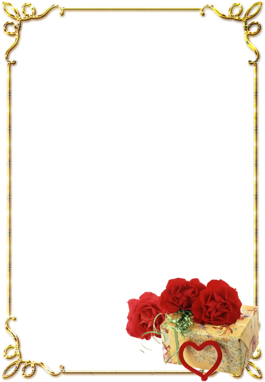 Frames Png, Photoshop Design, Adobe Photoshop, Wedding - Rose Flower Border Design Clipart (560x800), Png Download