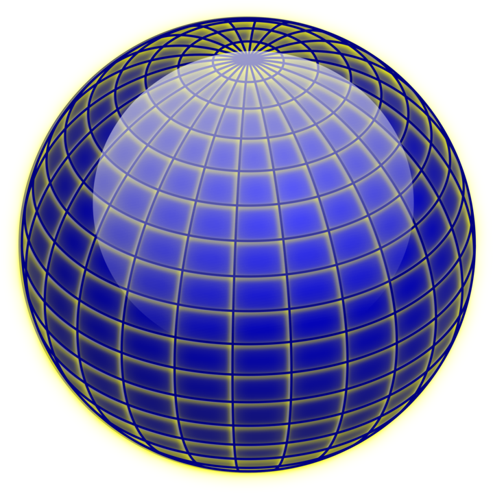 Globe 3d Computer Graphics Wire Frame Model Three Dimensional - Blue Shiny Globe Png Clipart (719x719), Png Download