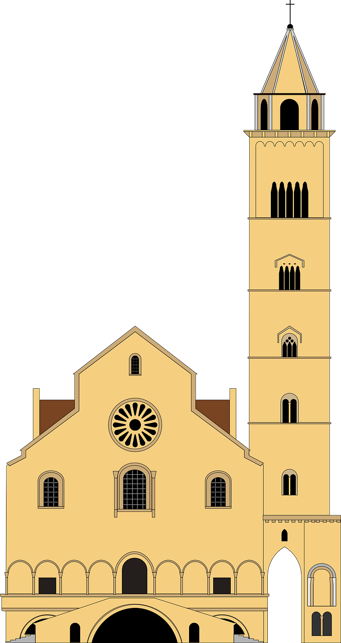 Steeple - Cattedrale Di Trani Disegno Clipart (680x1280), Png Download