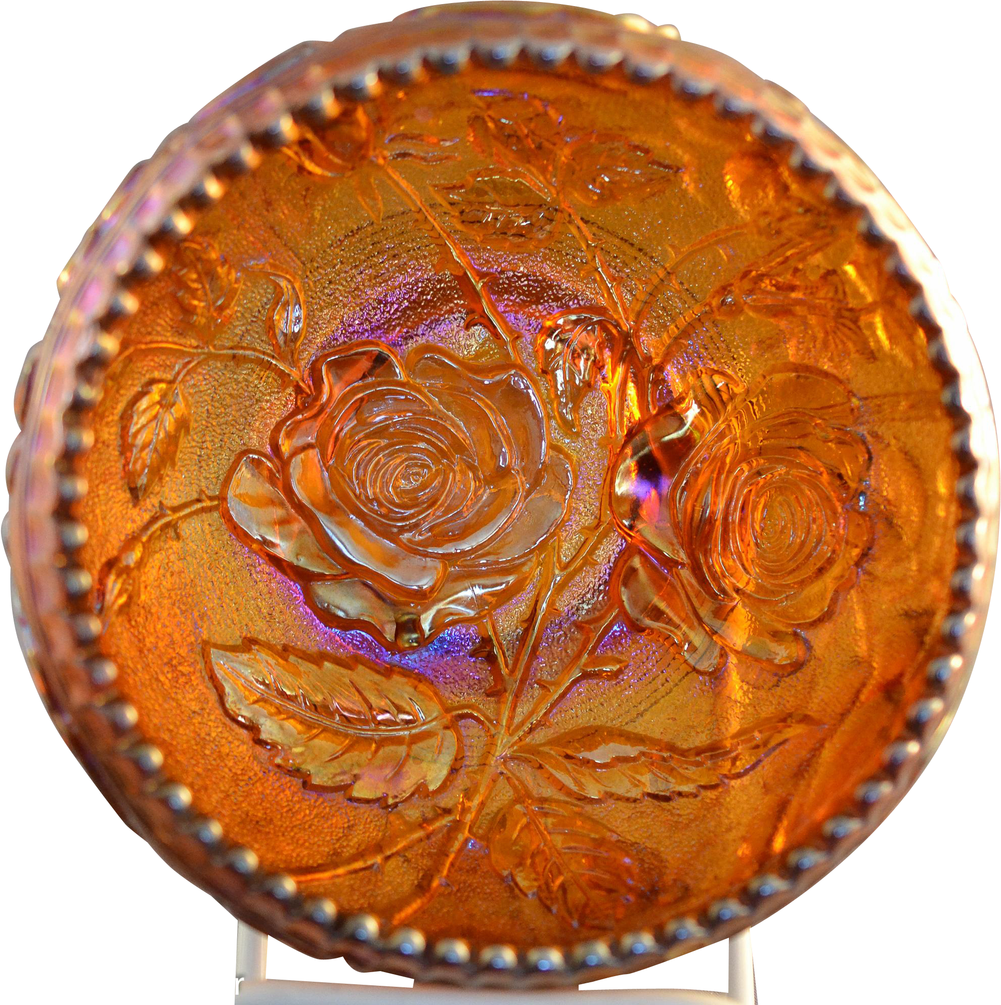 Vintage Imperial Luster Rose Carnival Glass Rose Bowl - Circle Clipart (1986x1986), Png Download
