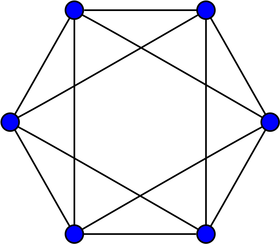 File - Octahedral Graph - Circo - Svg - Fully Connected Graph Clipart (1171x1024), Png Download