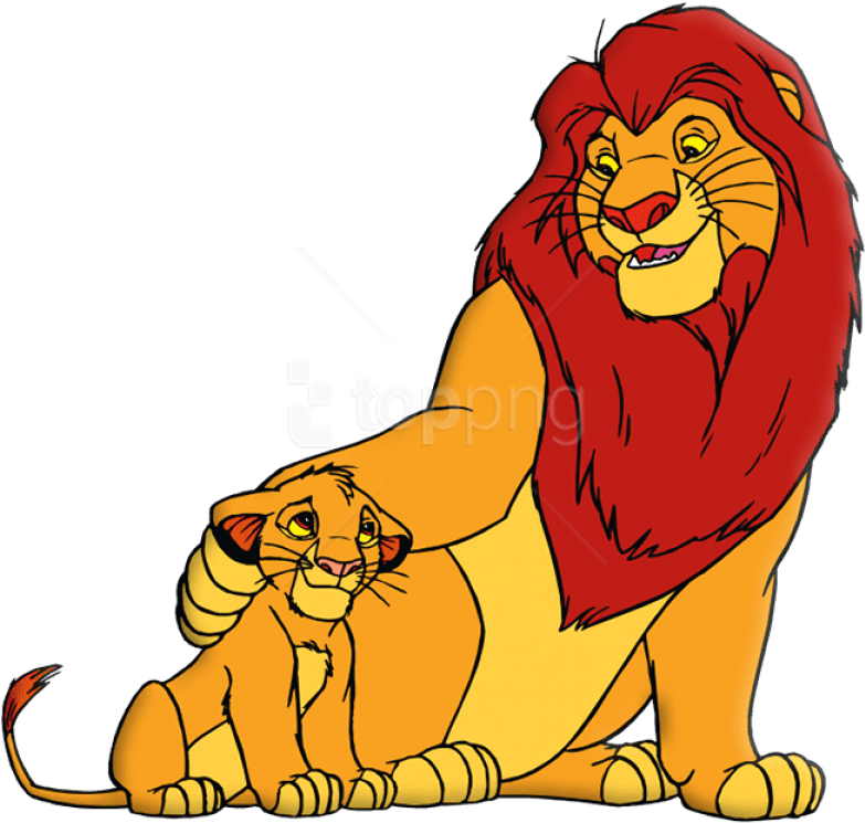 Download Lion King Clipart Png Photo - Lion And Cub Clipart Transparent Png (850x813), Png Download