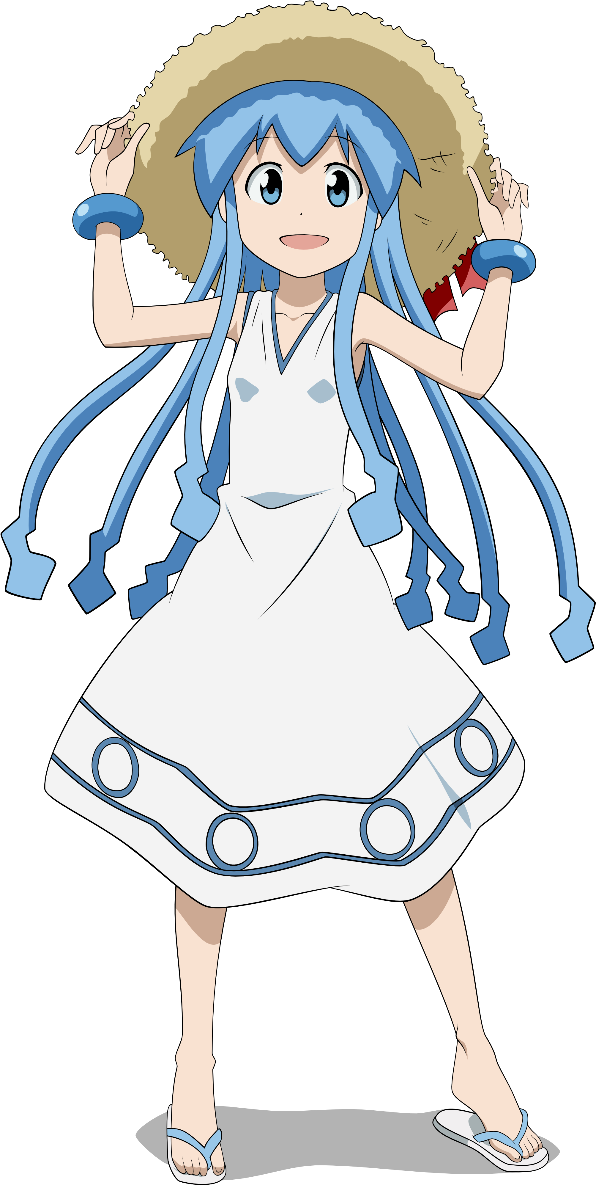 Wearing A Hat , - Ika Musume Fanservice Clipart (2402x4250), Png Download