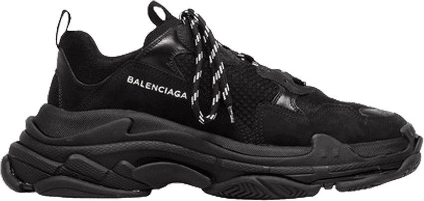 Fashion Varenne Balenciaga Sneakers Chanel Free Hd - Balenciaga Triple S Black Fake Clipart (1000x1000), Png Download