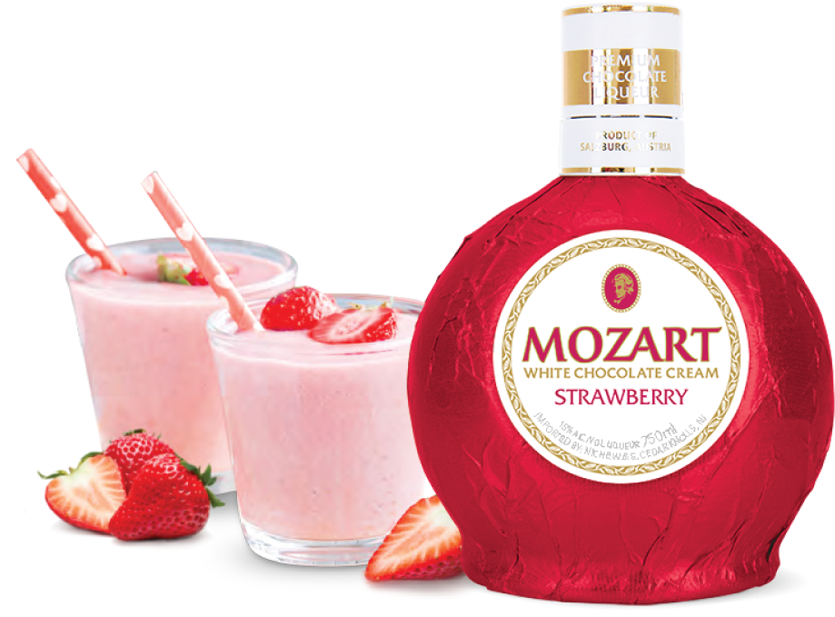 Mozart Strawberry Bottle - Mozart Strawberry Liqueur Clipart (1002x768), Png Download