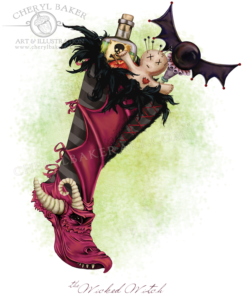 The Wicked Witch Stocking - Christmas Stockings Fantasy Art Clipart (1000x1000), Png Download
