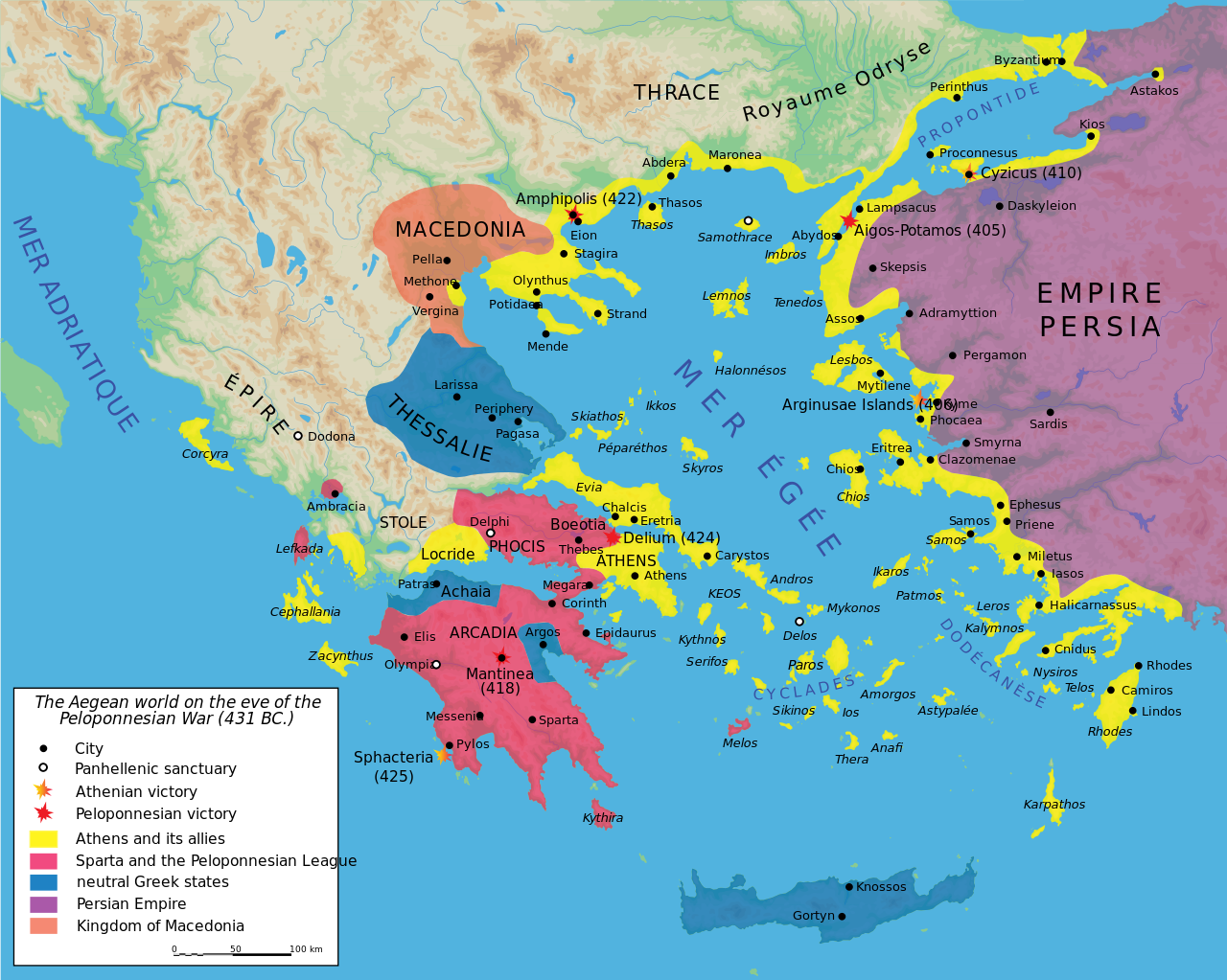 Greece In 431 Bc [1280 × 1023] - Peloponnesian War Map Clipart (1280x1023), Png Download