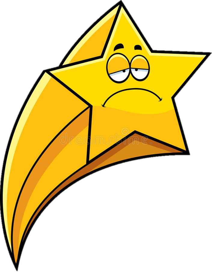 Oh No, Try Again - Smiling Shooting Star Clipart (705x904), Png Download