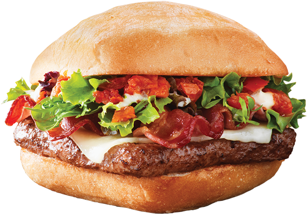 Ciabatta Bacon Cheeseburger Wendy's - Wendy's Ciabatta Bacon Cheeseburger Clipart (643x551), Png Download