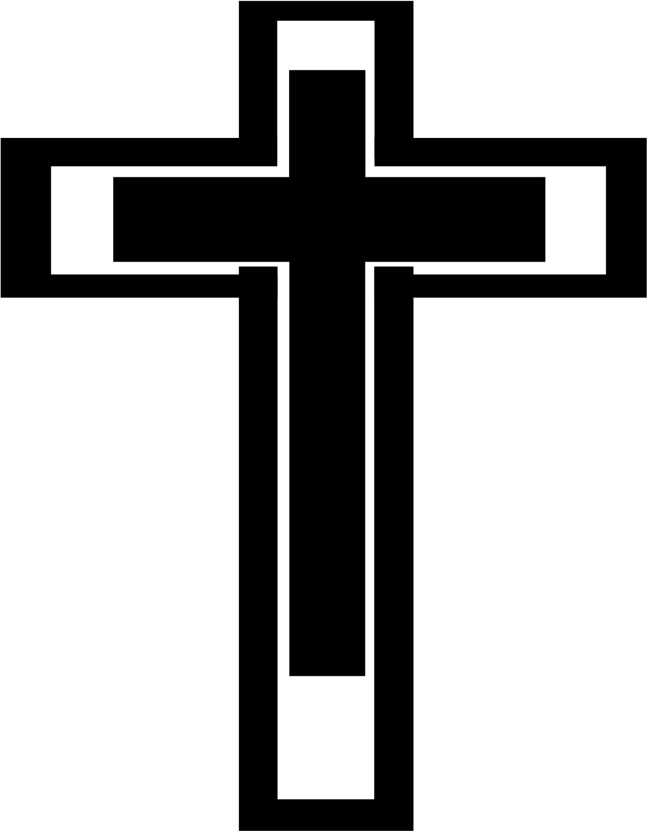 Big Image - Cross Clipart Black And White Png Transparent Png (1697x2400), Png Download