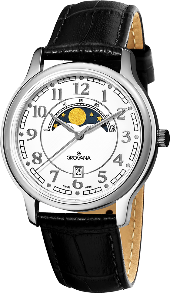 Watches Png Image - Grovana Moonphase Watch Clipart (1000x1000), Png Download