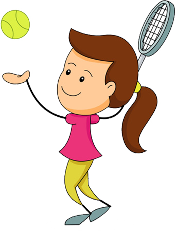 571 X 749 5 - Cartoon Girl Playing Tennis Clipart (571x749), Png Download