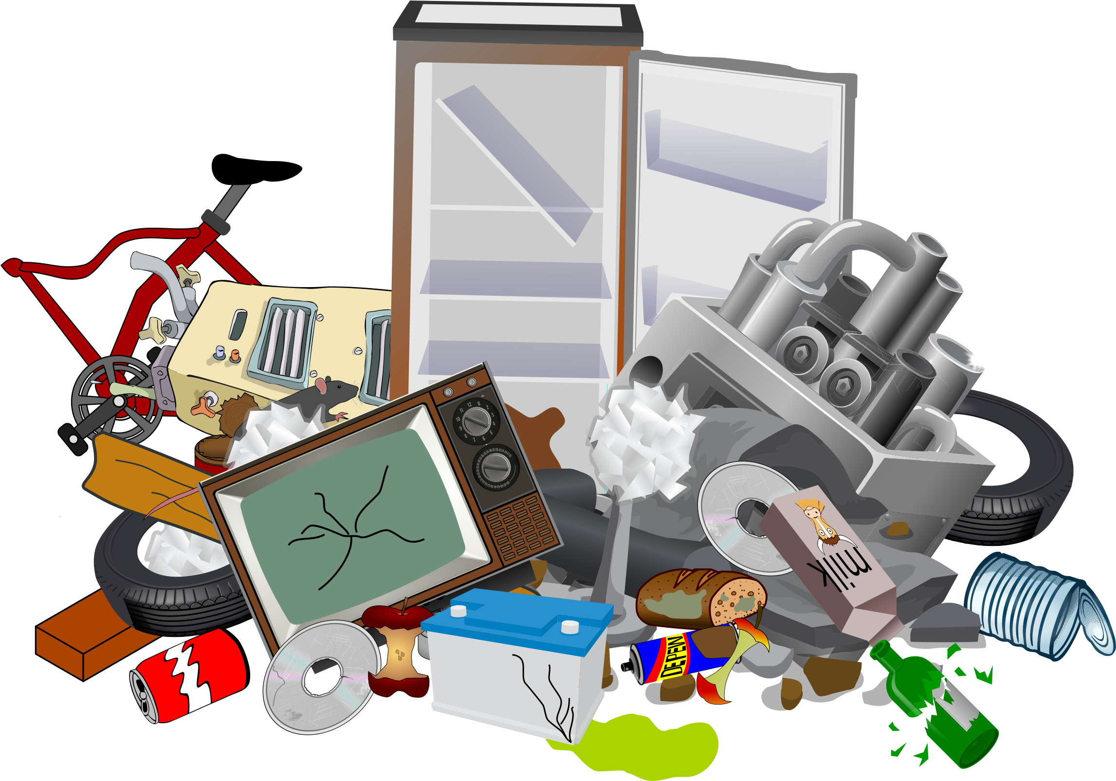 Trash Clipart Rubbish Tip - Garbage Clipart - Png Download (2400x1687), Png Download