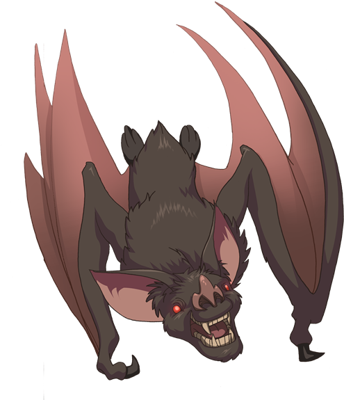 Giant Vampire Bat Drawing Clipart (537x605), Png Download