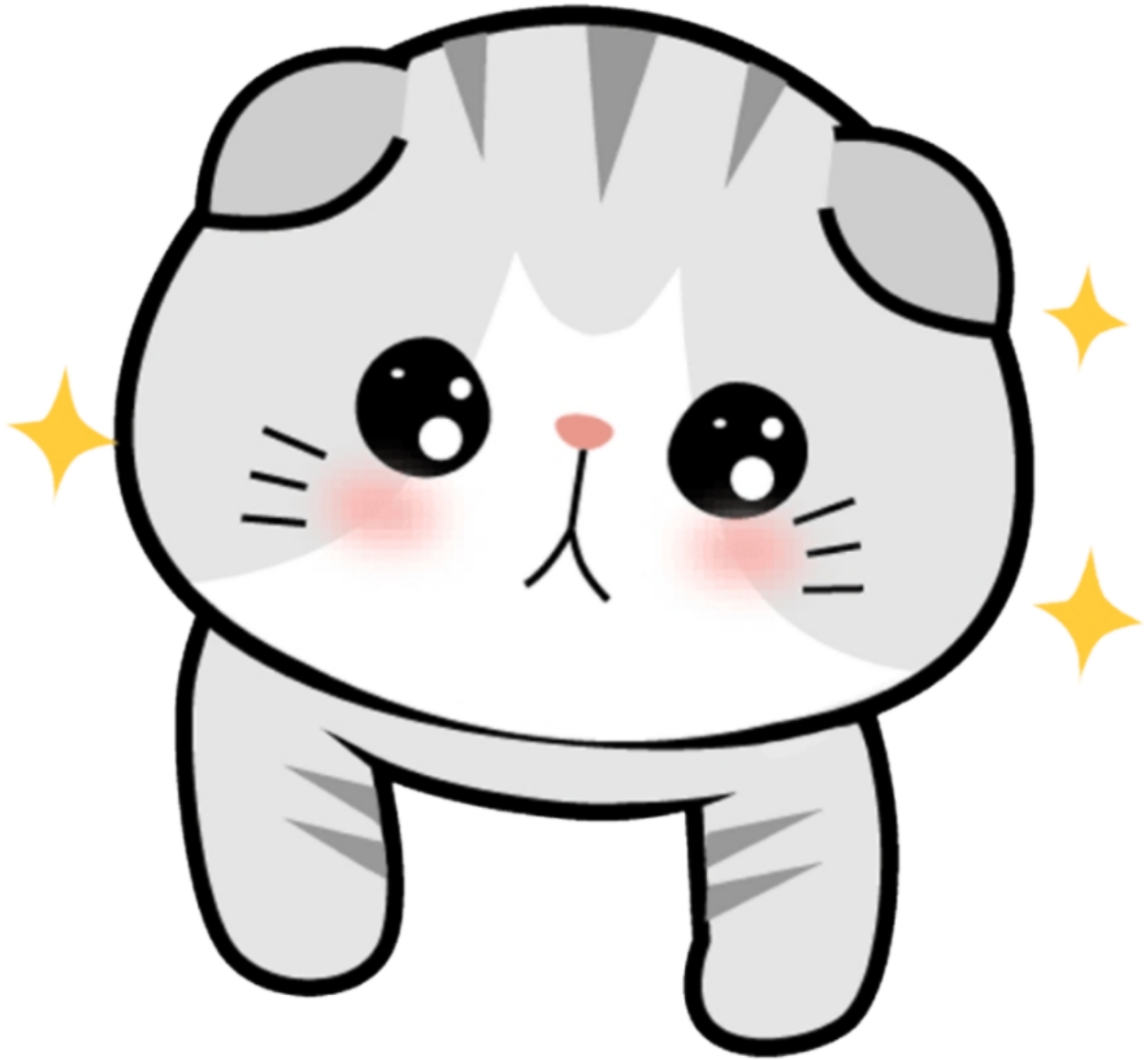 Pet Animal Cat Gato Chibi Kawaii Cute Sonrojo Blush - Kawaii Cute Animals Chibi Clipart (1773x1773), Png Download