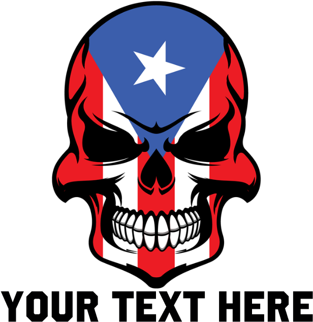 Puerto Rican Flag Skull Drinking Glass - Puerto Rico Skull Decal Clipart (616x634), Png Download