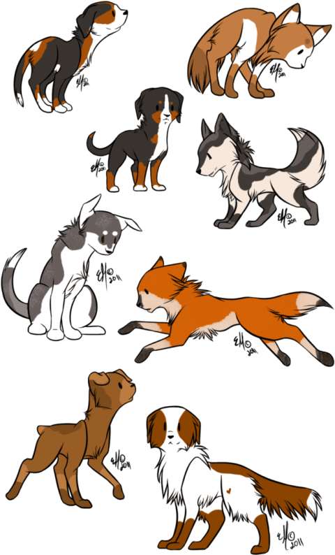 Free Png Download Anime Chibi Dog Png Images Background - Chibi Dog Drawing Clipart (480x794), Png Download