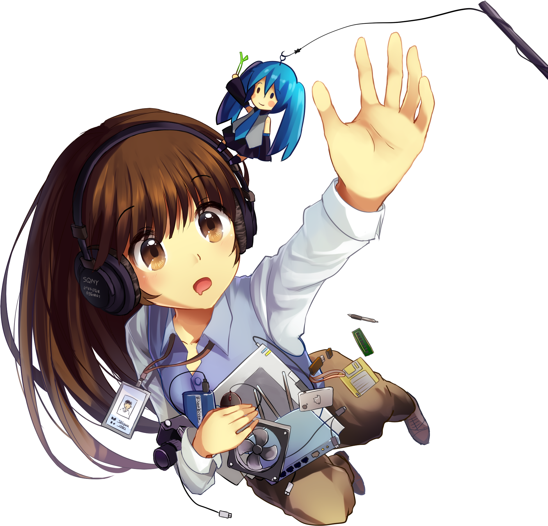 Information - Anime Girl With Outstretched Hand Clipart (2000x1991), Png Download
