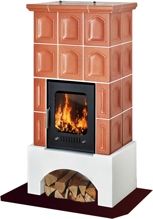 Tiled Stove Kako Fuego - Hearth Clipart (500x714), Png Download