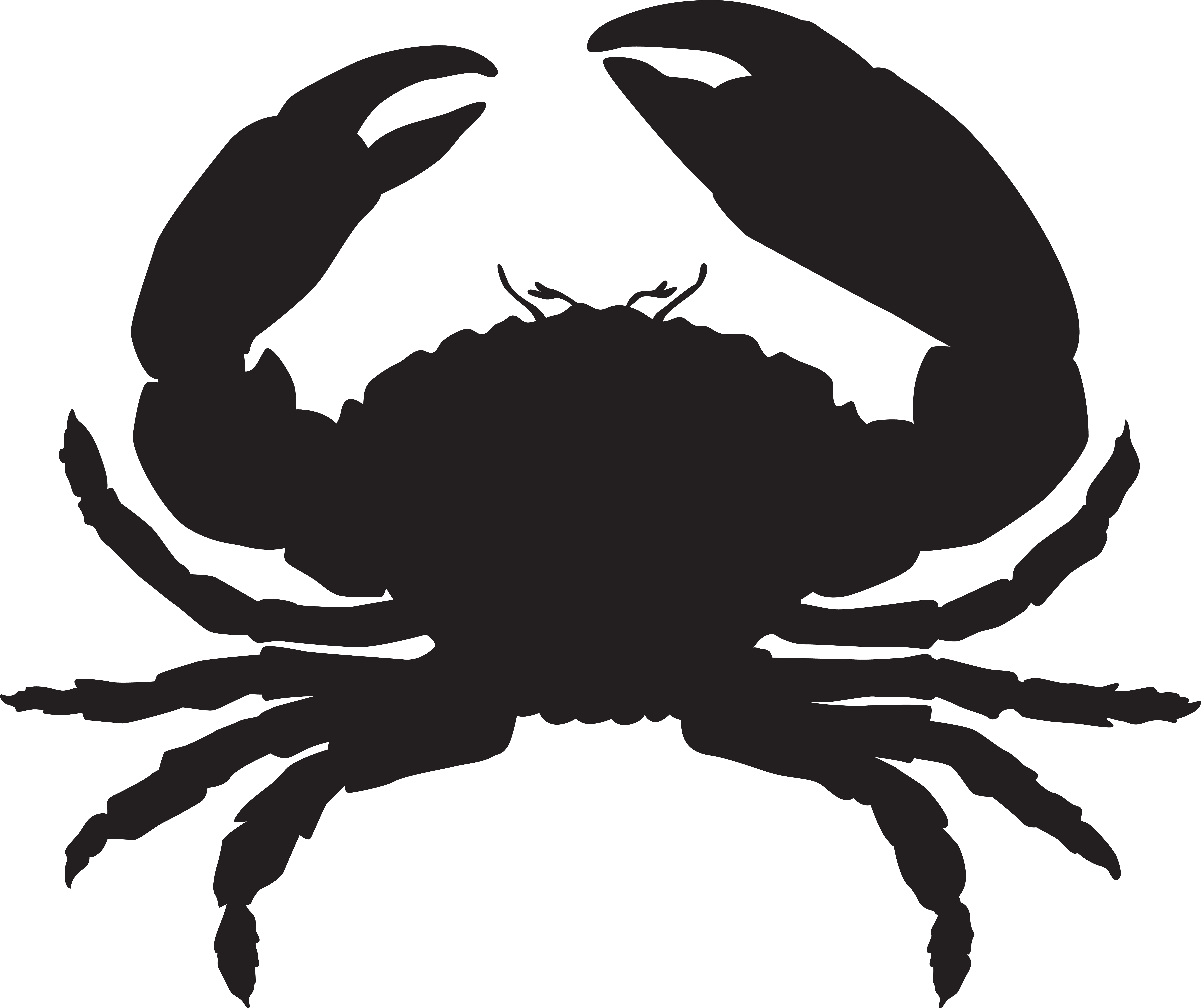 Crab Silhouette Png Clip Art Image Transparent Png (8000x6713), Png Download