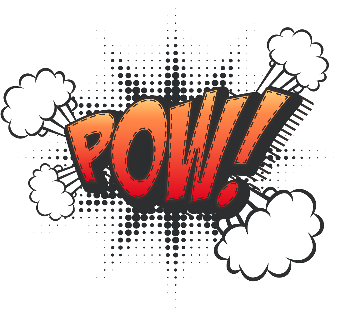 Pow Pow Hit Effect Comic Comics Emetcomics Sticker - Comic Hit Effect Clipart (1091x1008), Png Download