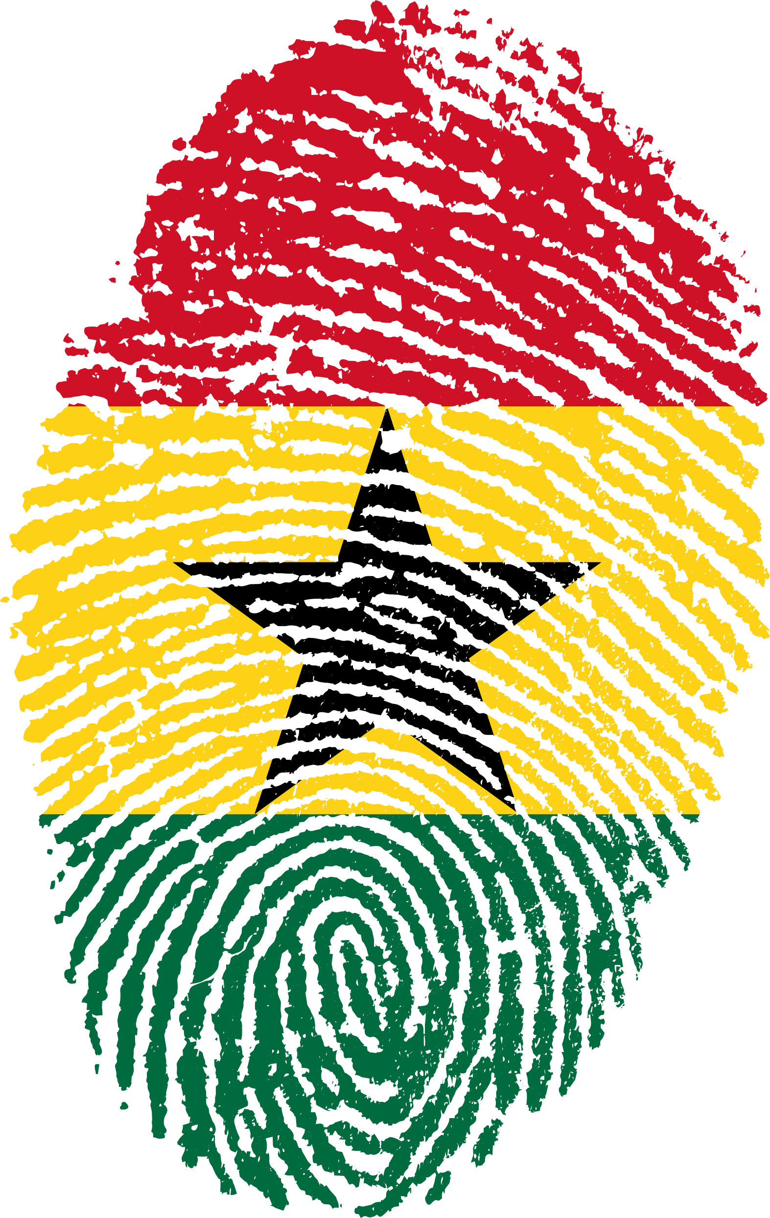 Ghana Flag Fingerprint Country 653084 - Ghana Flag Png Transparent Clipart (1573x2488), Png Download