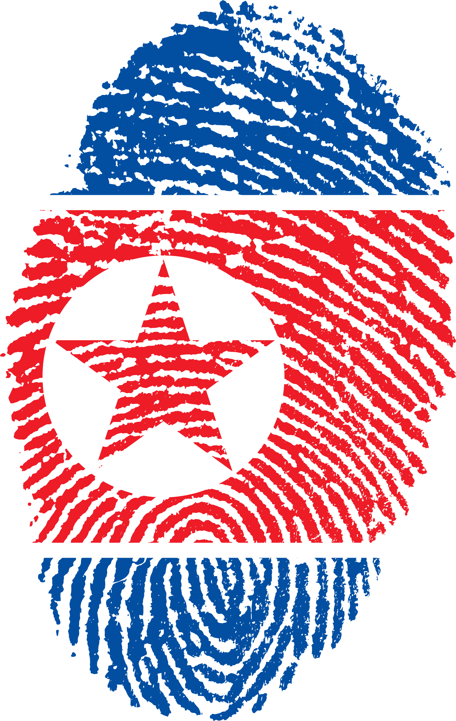 North Korea Flag Fingerprint 653085 - Corea Del Norte Bandera Png Clipart (1573x2488), Png Download