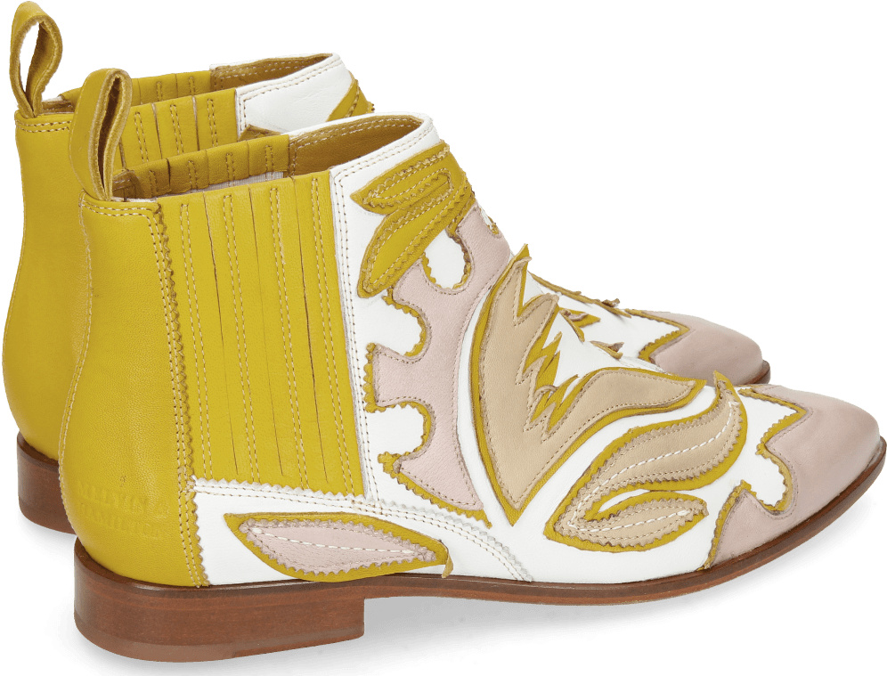 Ankle Boots Jessy 42 Nappa White Rose Beige Yellow - Boot Clipart (1024x1024), Png Download