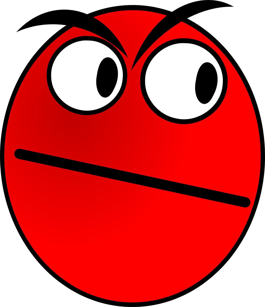 Angry Smiley Face - Hình Mặt Cười Màu Đỏ Clipart (623x720), Png Download