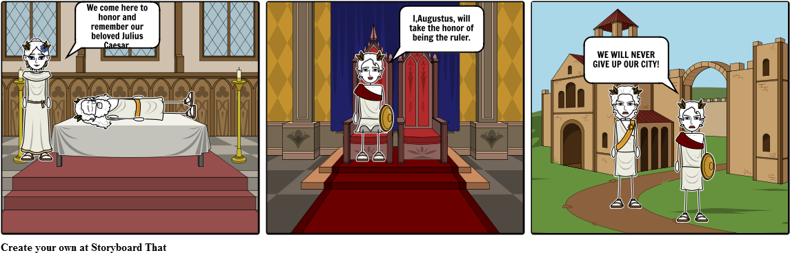 Augustus Takes The Throne - Cartoon Clipart (1164x385), Png Download