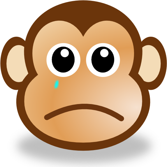 Sad Monkey Face Clipart - Png Download (600x596), Png Download