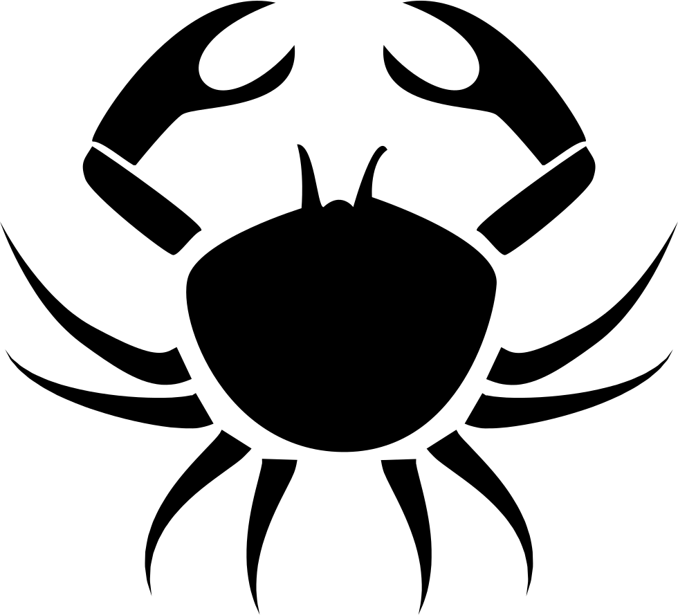 Graphic Black And White Download Symbol Svg Png Icon - Crab Symbol Clipart (980x889), Png Download