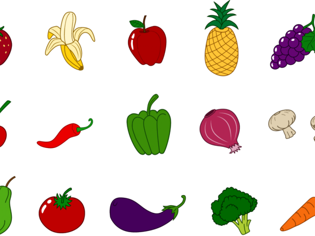 Fruits Amp Vegetables Clipart Png - Clip Art Transparent Png (640x480), Png Download