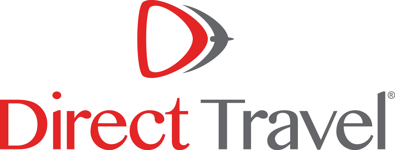 Direct Travel® Logo Pms485 Cg10 No Tag Clipart (1330x506), Png Download