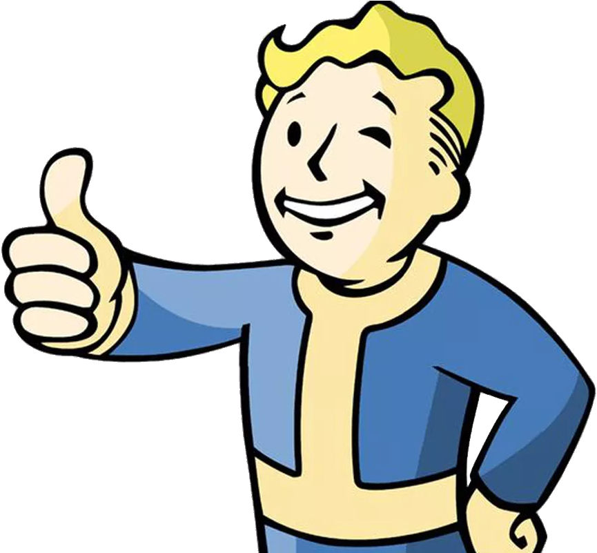 Vault Boy Thumbs Up Gif Clipart (864x800), Png Download