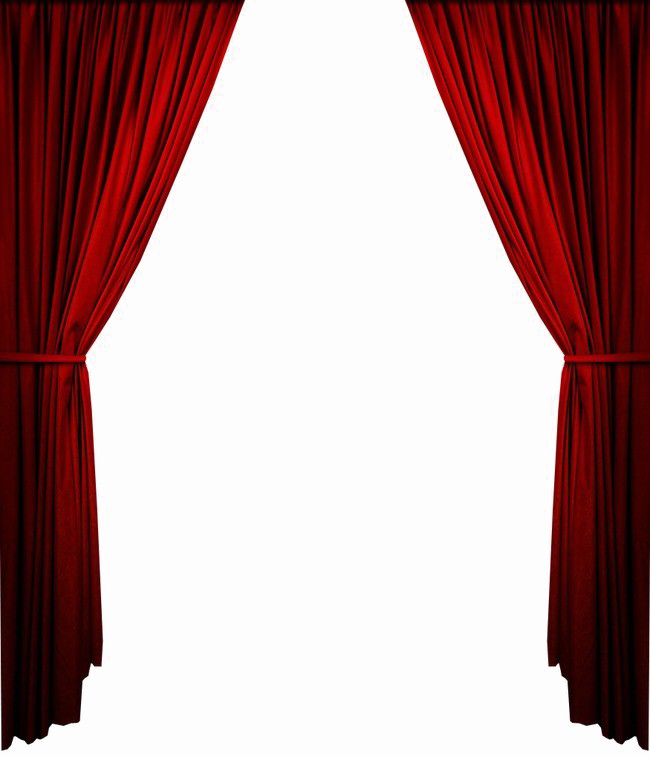 Curtains Png Clipart - Red Stage Curtains Png Transparent Png (650x757), Png Download