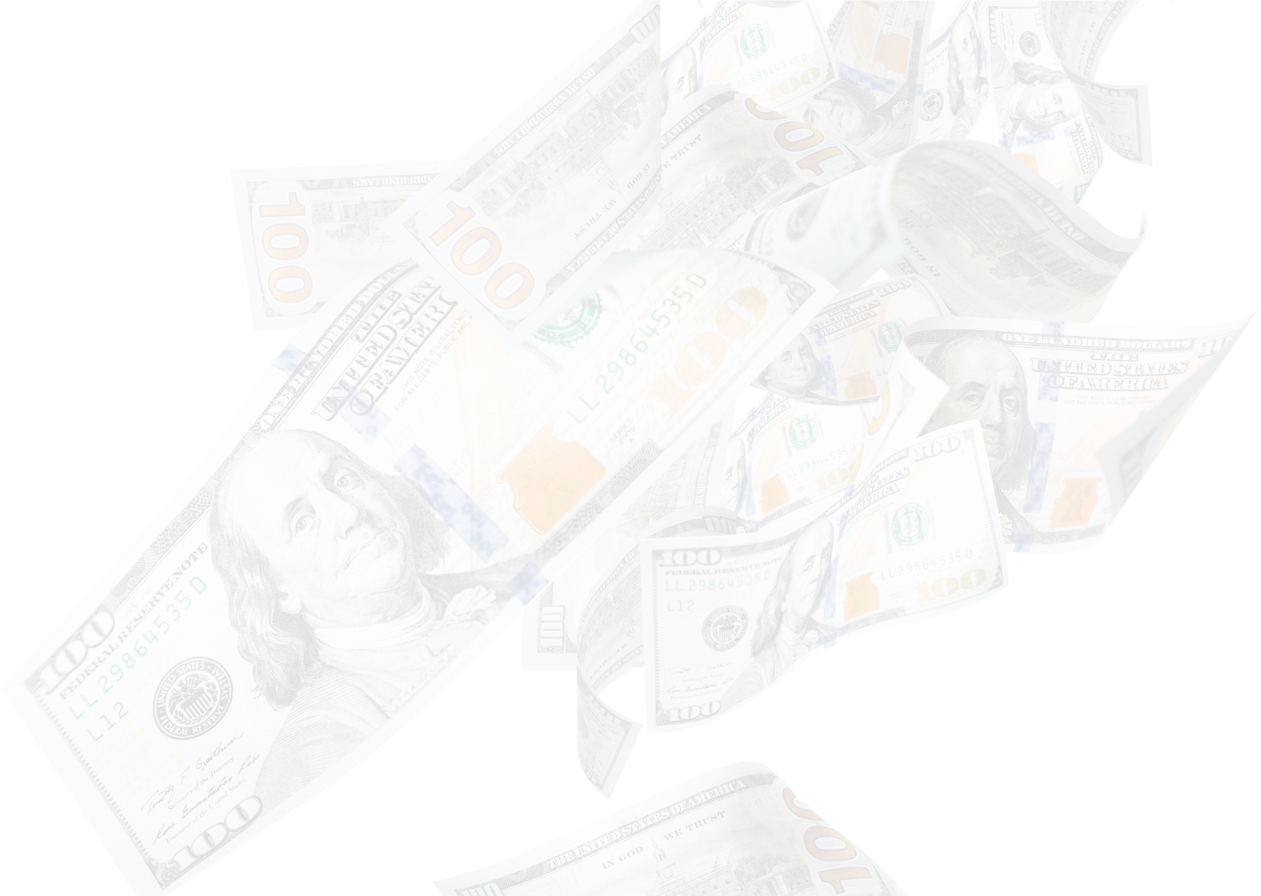 Money Falling New - New 100 Dollar Bill Clipart (2880x1800), Png Download