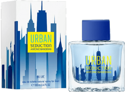 Antonio Banderas Urban Seduction Blue For Men Clipart (630x552), Png Download