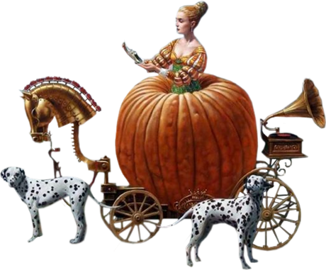 #pumpkin #carriage #horse - Chaise Clipart (460x381), Png Download