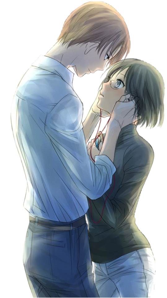 Anime Couple Kiss Png Vector Freeuse Library - Servant X Service Hasebe And Lucy Clipart (539x962), Png Download