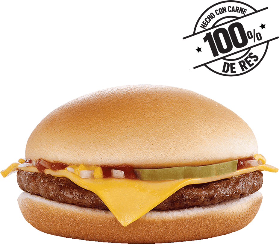 Hamburguesa Con Carne De 50 Gr, Queso Cheddar, Cebolla, - Cheeseburger Clipart (1000x1000), Png Download