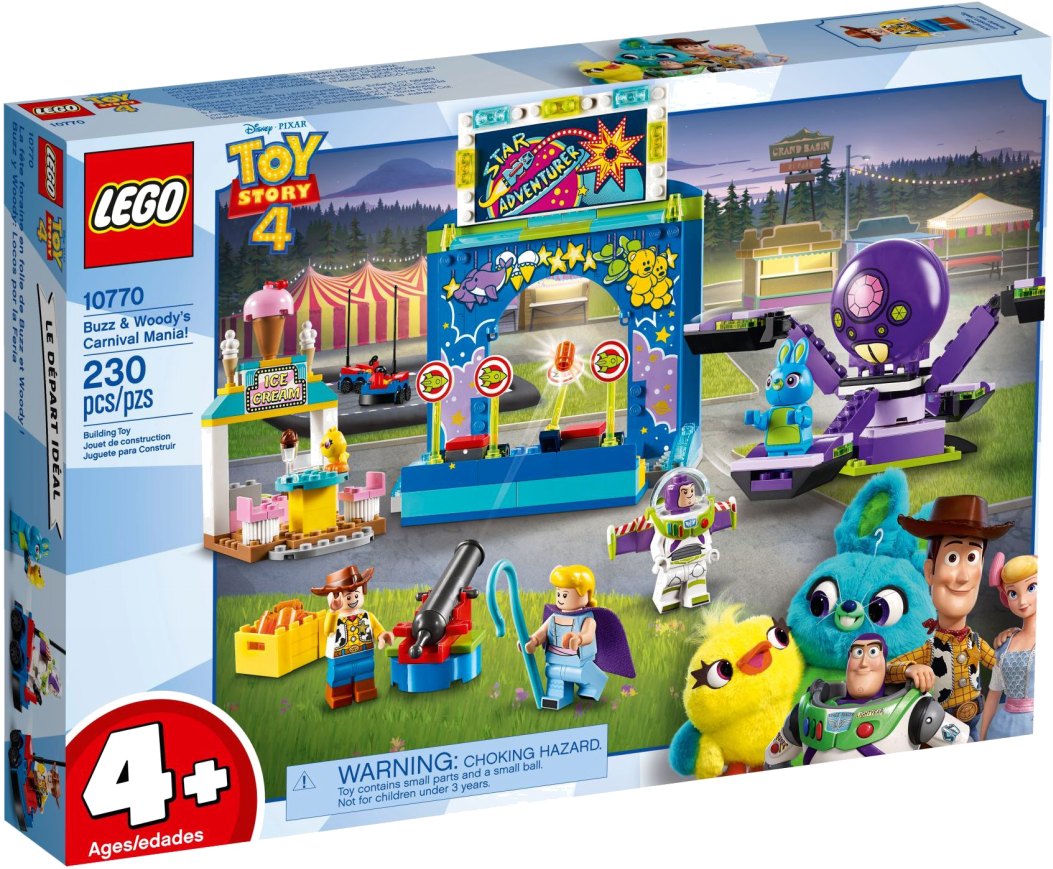 10770 Buzz And Woody's Carnival Mania - Toy Story 4 Lego Sets Clipart (1057x877), Png Download