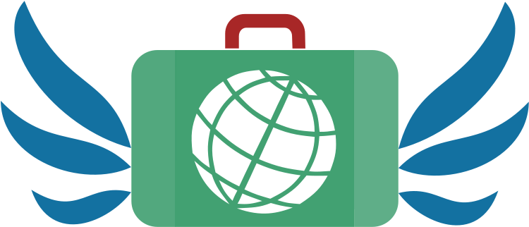 Suitcase Icon Blue Green Red Dynamic V17h Clipart (800x400), Png Download