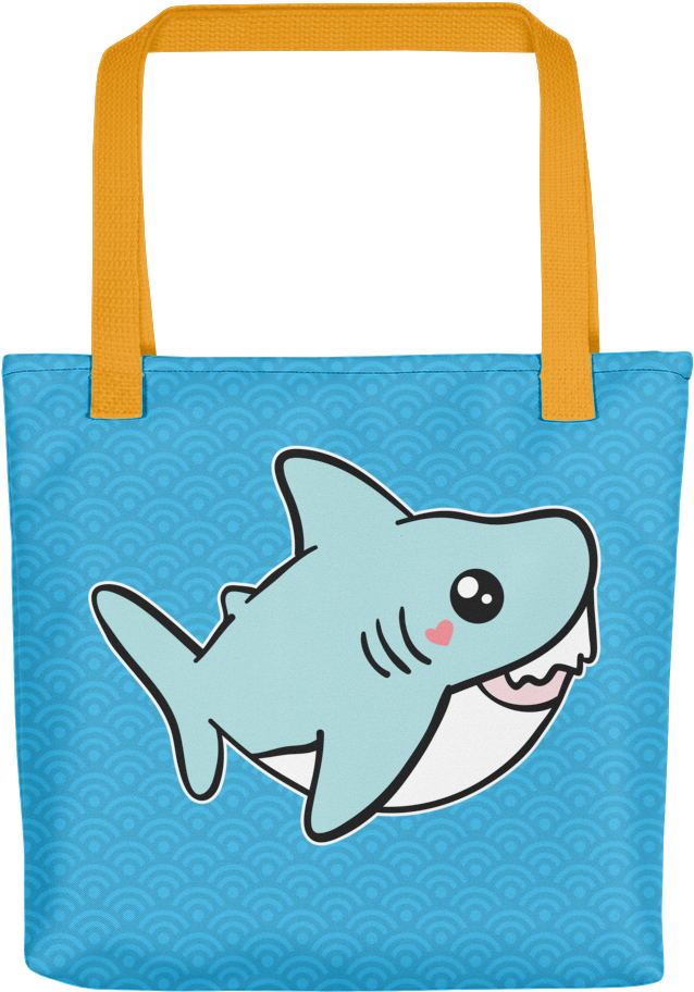 Baby Shark Tote, Cute Shark Tote Bag, Kawaii Sharks - Tote Bag Clipart (1000x1000), Png Download