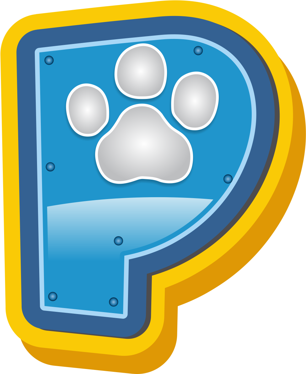 Letra P Patrulha Canina Patinha - Letra P Em Png Clipart (1200x1200), Png Download