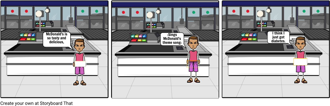 Eleven Eats Mcdonald's Eggos - Cartoon Clipart (1164x385), Png Download